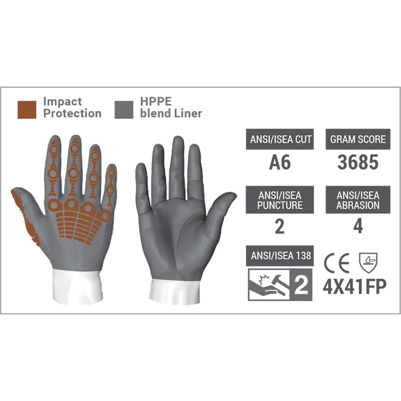 HEXARMOR Cut-Resistant Impact Protection Synthetic Leather Palm Work Gloves | Chrome SLT ® Series 4070 | X-Small - Image 4
